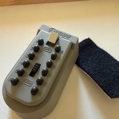 Burton KeyGuard push-button key safe for a Swiss post box